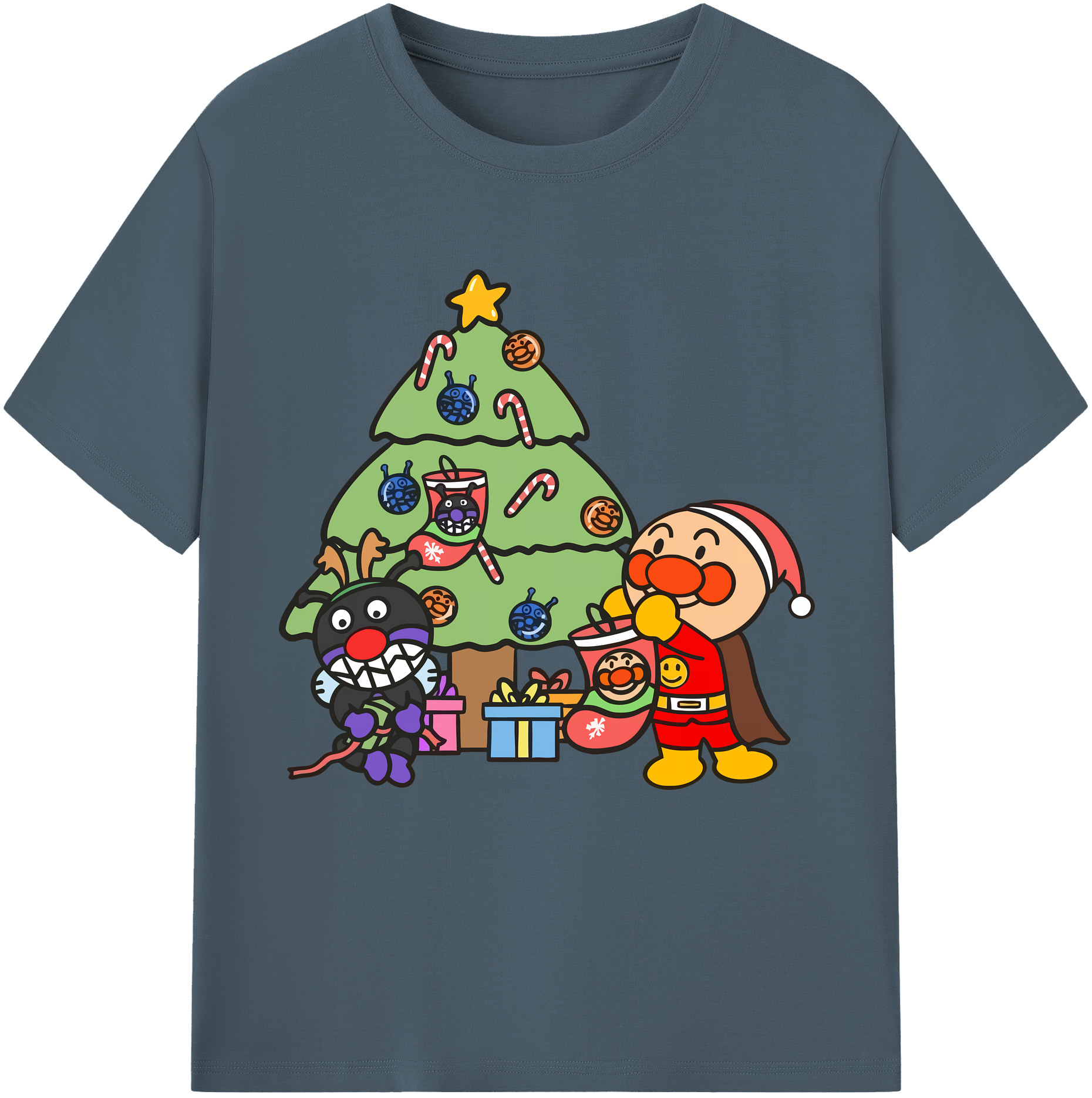（画像用） アンパンマン Anpanman 綿100％半袖Tシャツ（フロントプリント）